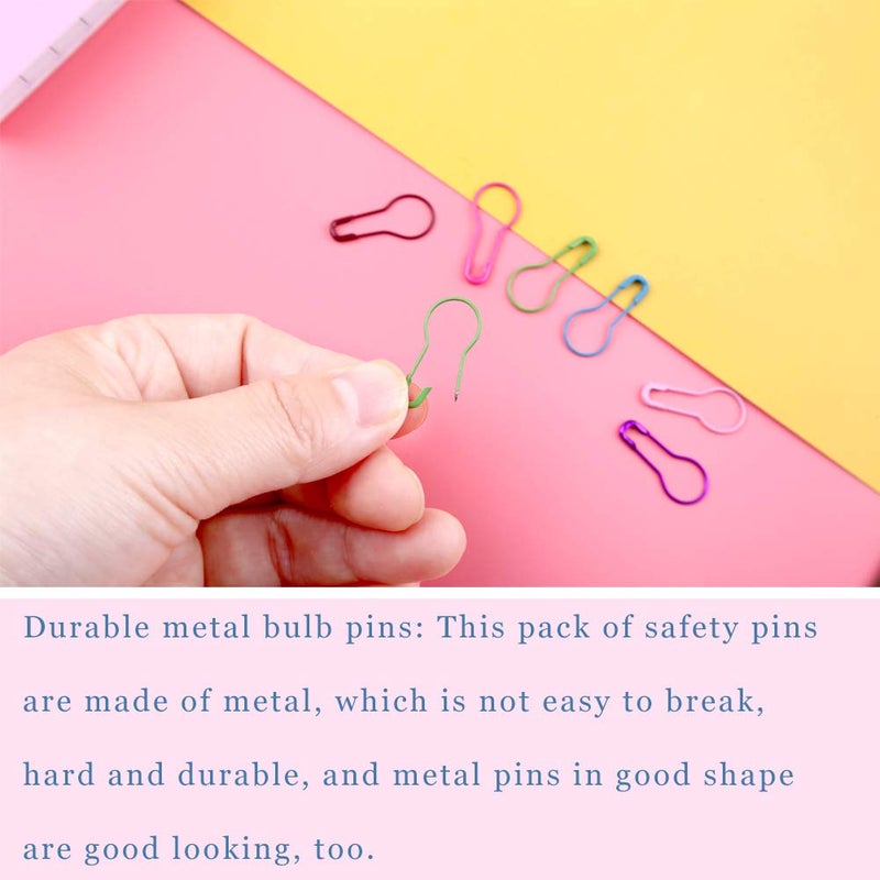 Mayboos 300 Pieces Safety Bulb Pins,10 Colors Calabash Crochet Stitch Markers, Metal Safety Pins for Knitting and DIY Project with Storage Box - Image 3
